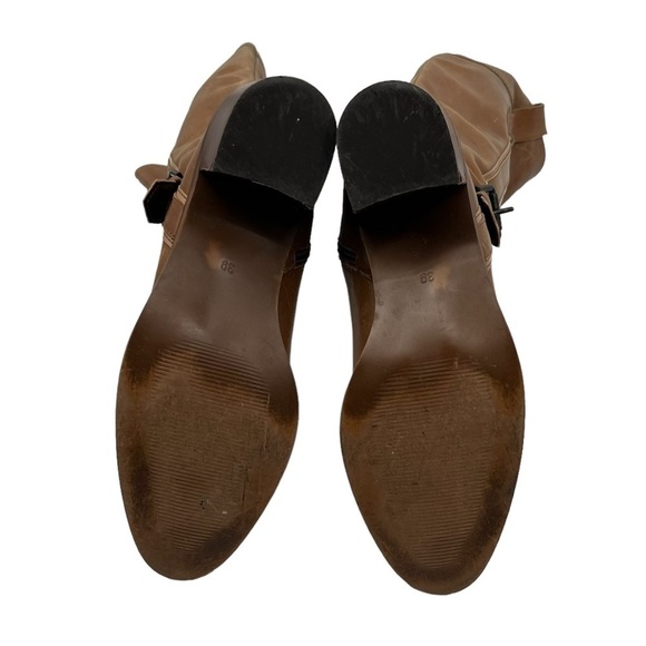 Aldo Brown Leather Block Heel Riding Boots Size 39 Women’s - Picture 10 of 11